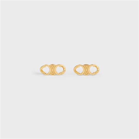 gold celine earrings|celine stud earrings.